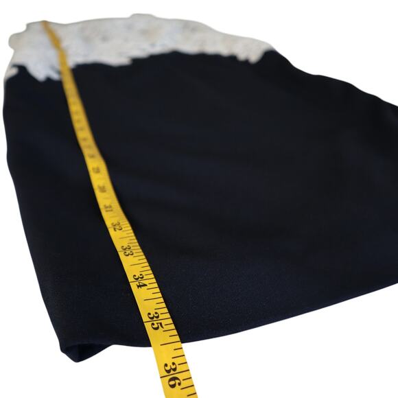 Lauren Ralph Lauren Womens Lace Bodice‎ Dress Petite Size 4P Navy Blue Sheath - Picture 8 of 8